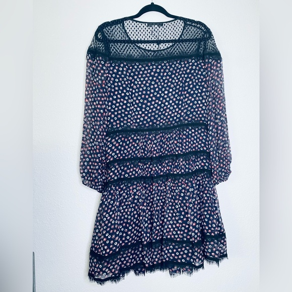 Diane Von Furstenberg NEW DVF Jamie Pirouette Dot Silk Lace Layered Dress 12 - Picture 2 of 12